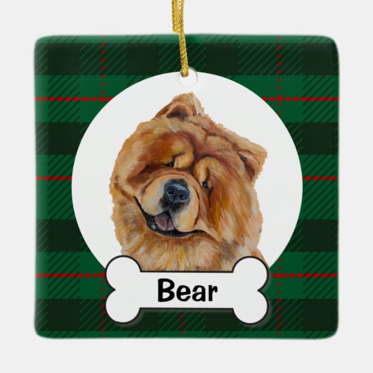 Chow Chow-hondornament Keramisch Ornament (Voorkant)