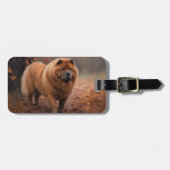 Chow Chow in Autumn Leaves Herfst Inspire Bagagelabel (Voorkant horizontaal)