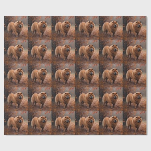 Chow Chow in Autumn Leaves Herfst Inspire Cadeaupapier (Vlak)