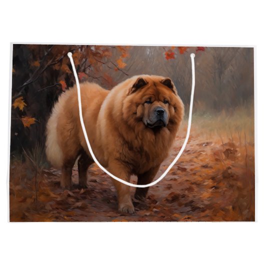Chow Chow in Autumn Leaves Herfst Inspire Groot Cadeauzakje (Achterkant)