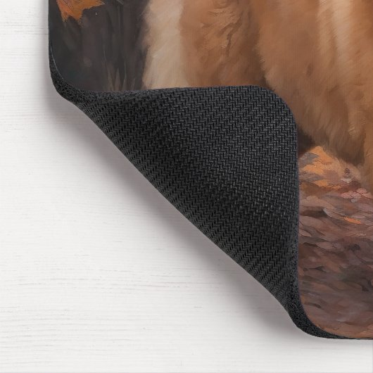 Chow Chow in Autumn Leaves Herfst Inspire Muismat (Hoek)