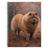 Chow Chow in Autumn Leaves Herfst Inspire Notitieboek (Voorkant)
