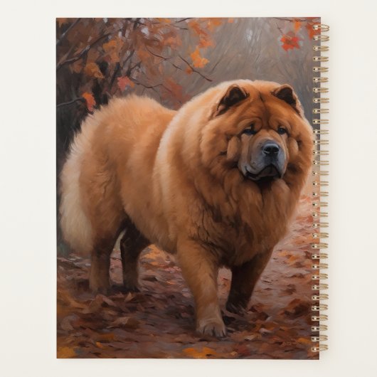 Chow Chow in Autumn Leaves Herfst Inspire Planner (Achterkant)