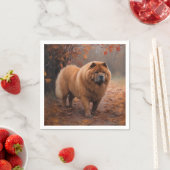 Chow Chow in Autumn Leaves Herfst Inspire Servet (Insitu)