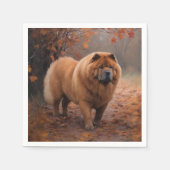 Chow Chow in Autumn Leaves Herfst Inspire Servet (Voorkant)