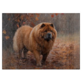 Chow Chow in Autumn Leaves Herfst Inspire Snijplank (Voorkant)