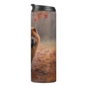 Chow Chow in Autumn Leaves Herfst Inspire Thermosbeker (Geroteerd rechts)