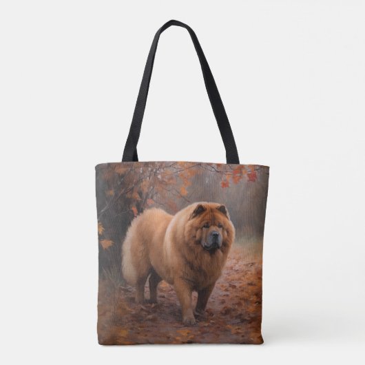 Chow Chow in Autumn Leaves Herfst Inspire Tote Bag (Achterkant)