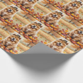 Chow Chow In Autumn verlaat Thanksgiving Cadeaupapier (Hoek)
