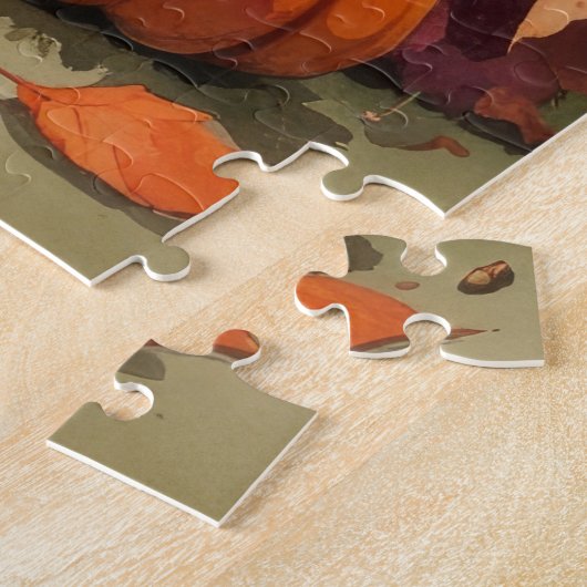 Chow Chow In Autumn verlaat Thanksgiving Legpuzzel (Zijkant)