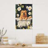 Chow Chow in badposter, grappige hond poster (Keuken)
