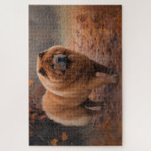 Chow Chow in herfstbladeren val inspireert Legpuzzel (Verticaal)