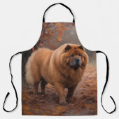 Chow Chow in herfstbladeren val inspireert Schort (Voorkant)