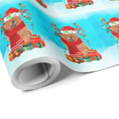 Chow Chow in sneeuw met kerstcadeaus Cadeaupapier (Rol Hoek)
