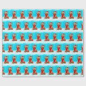 Chow Chow in sneeuw met kerstcadeaus Cadeaupapier (Vlak)