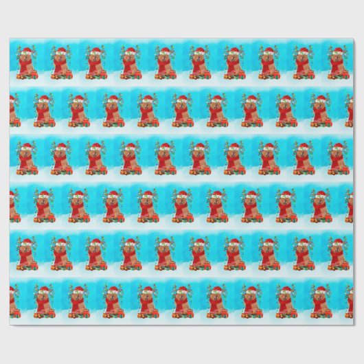 Chow Chow in sneeuw met kerstcadeaus Cadeaupapier (Vlak)