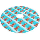 Chow Chow in sneeuw met kerstcadeaus Kerstboom Rok (Gekanteld)