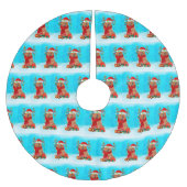 Chow Chow in sneeuw met kerstcadeaus Kerstboom Rok (Voorkant)