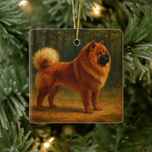Chow Chow Keramisch Ornament (Boom)