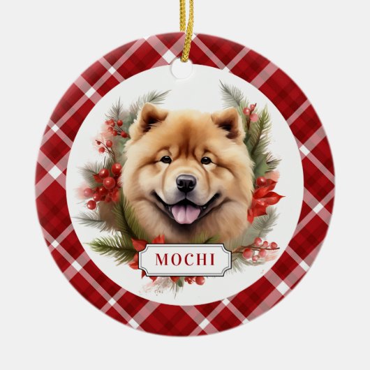 Chow Chow Keramische Cirkel Ornament (Voorkant)
