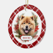 Chow Chow Keramische Cirkel Ornament (Links)
