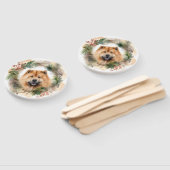 chow chow Kerst Krans Festieve Pup Handwaaier (Niet-gemonteerd)
