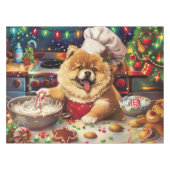 Chow Chow Kerstbak: Feestelijke Kerstmis Tafelkleed (Voorkant (Horizontaal))