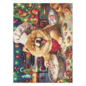 Chow Chow Kerstbak: Feestelijke Kerstmis Tafelkleed (Voorkant)