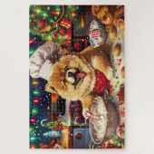 Chow Chow Kerstbakken: Festive Kerstmis Legpuzzel (Verticaal)