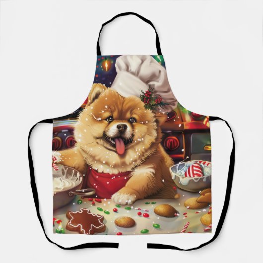 Chow Chow Kerstbakken: Festive Kerstmis Schort (Voorkant)