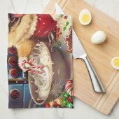 Chow Chow Kerstbakken: Festive Kerstmis Theedoek (Quarter Fold)