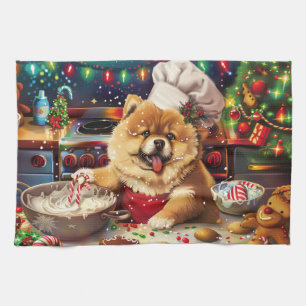 Chow Chow Kerstbakken: Festive Kerstmis Theedoek