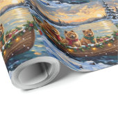 Chow Chow Kerstboot Vakantie Cadeaupapier (Rol Hoek)
