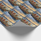 Chow Chow Kerstboot Vakantie Cadeaupapier (Hoek)