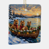 Chow Chow Kerstboot Vakantie Keramisch Ornament (Rechts)