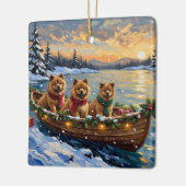 Chow Chow Kerstboot Vakantie Keramisch Ornament (Links)