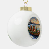 Chow Chow Kerstboot Vakantie Keramische Bal Ornament (Links)