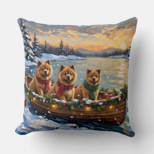 Chow Chow Kerstboot Vakantie Kussen