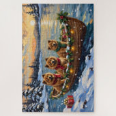 Chow Chow Kerstboot Vakantie Legpuzzel (Verticaal)
