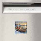 Chow Chow Kerstboot Vakantie Magneet (Insitu (Vaatwasser))