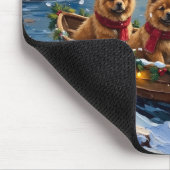 Chow Chow Kerstboot Vakantie Muismat (Hoek)