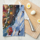 Chow Chow Kerstboot Vakantie Theedoek (Quarter Fold)