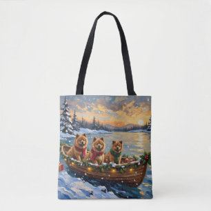 Chow Chow Kerstboot Vakantie Tote Bag