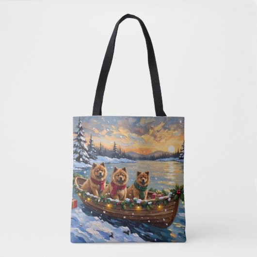 Chow Chow Kerstboot Vakantie Tote Bag (Voorkant)