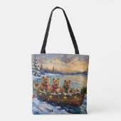 Chow Chow Kerstboot Vakantie Tote Bag (Achterkant)