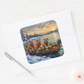Chow Chow Kerstboot Vakantie Vierkante Sticker (Envelop)