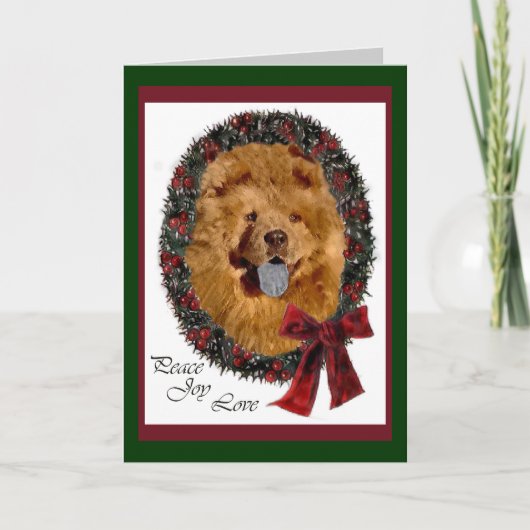 Chow Chow kerstcadeautjes Feestdagen Kaart (Voorkant)