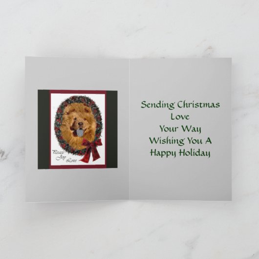 Chow Chow kerstcadeautjes Feestdagen Kaart (Binnen)