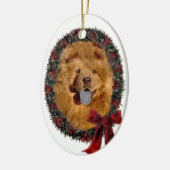 Chow Chow kerstcadeautjes Keramisch Ornament (Links)