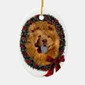 Chow Chow kerstcadeautjes Keramisch Ornament (Voorkant)